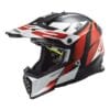 Casco Cross LS2 MX437 Fast Evo Strike Bianco Rosso