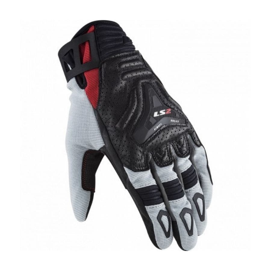 Guanti LS2 All Terrain Nero Grigio Rosso
