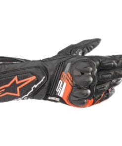 Guanti Pelle Alpinestars SP8 V3  Nero Arancio Fluo Bianco