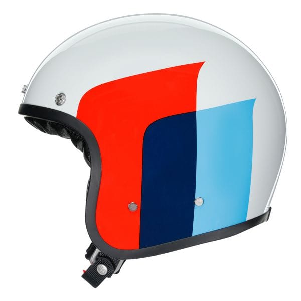 Casco Jet Agv X70 Vela Bianco Rosso Blu
