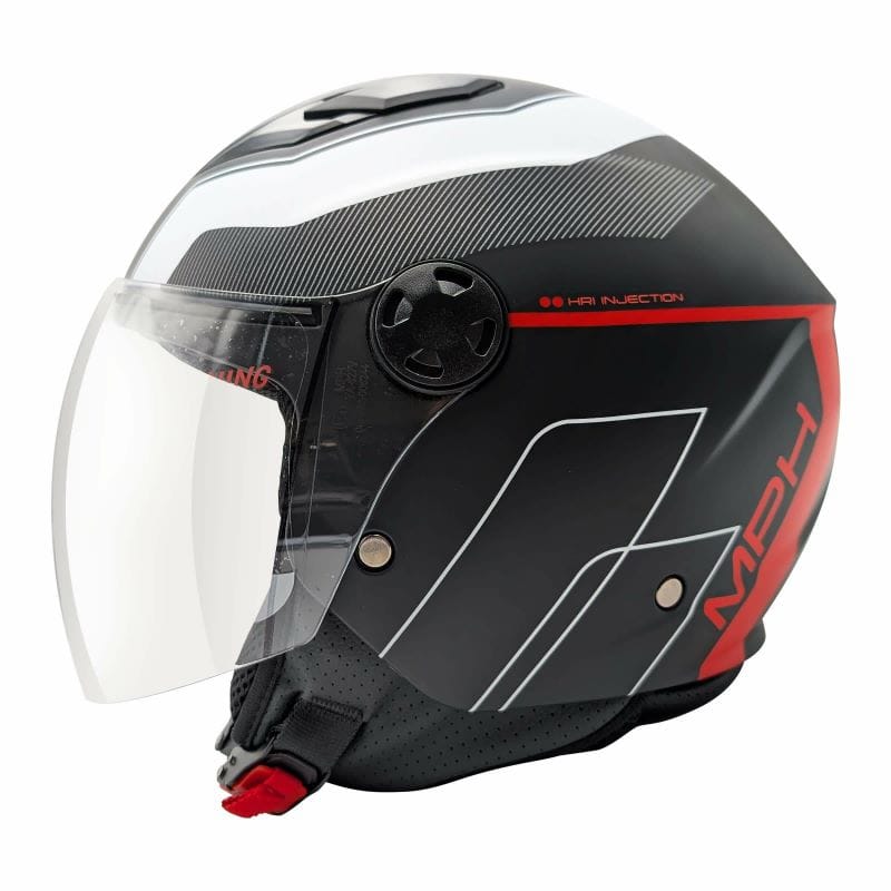 Casco Jet MPH Star Street Nero Rosso Bianco