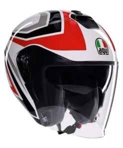 Casco Jet Agv Irides Tolosa Bianco Rosso Nero Grigio