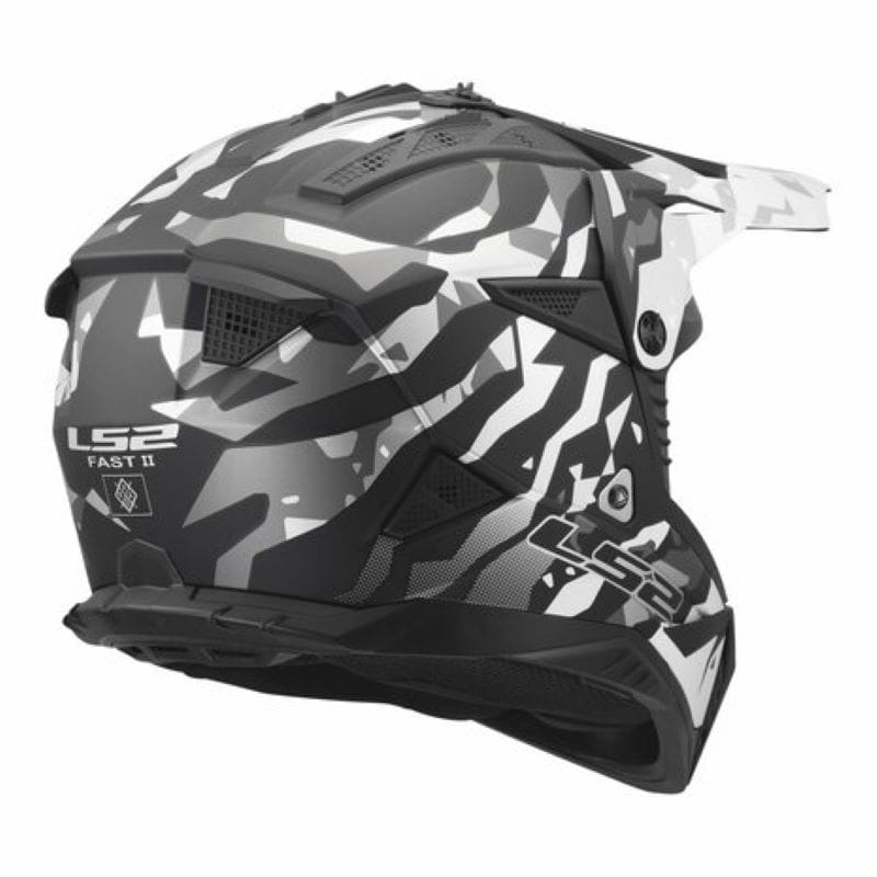 Casco LS2 MX708 Fast II Grotesk Nero Grigio Opaco - immagine 2