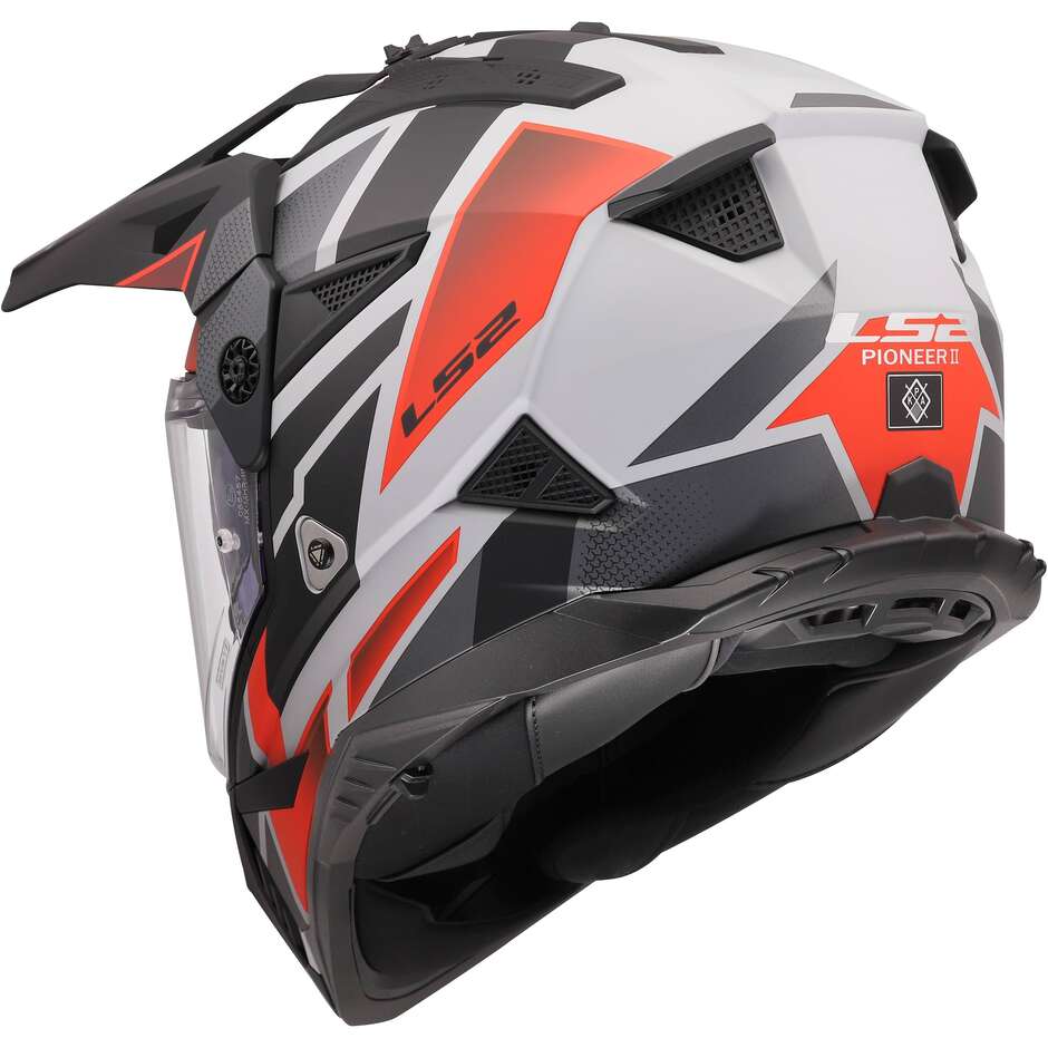 Casco Integrale LS2 MX702 Pioneer II Block Grigio Rosso Opaco - immagine 3