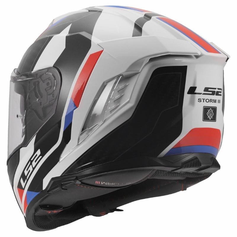 Casco Integrale LS2 Storm III Sporty Bianco Blu Rosso - immagine 2
