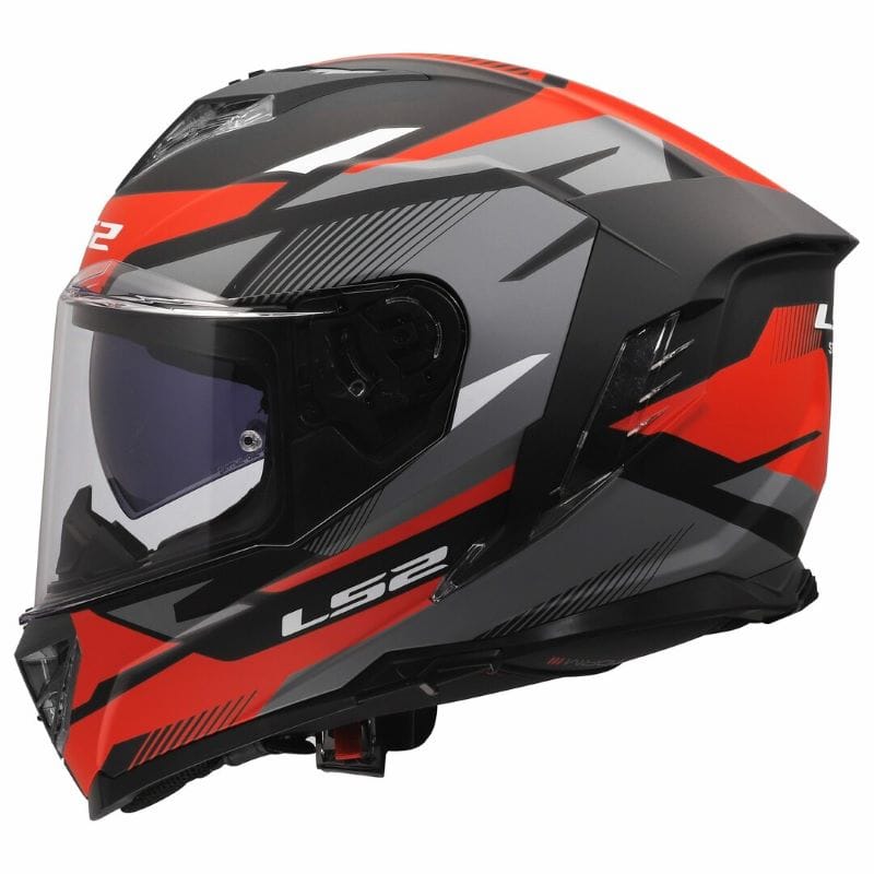 Casco Integrale LS2 Storm III Komai Nero Rosso Grigio Opaco - immagine 2
